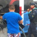 Ônibus pega em fogo em Irauçuba; não houve feridos