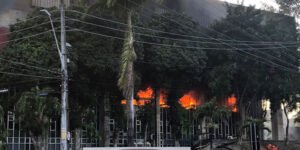 Prédio do Tribunal de Justiça pega fogo em Fortaleza
