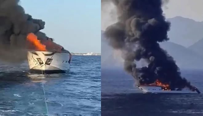 Iate de luxo é destruído por incêndio no Mar Mediterrâneo